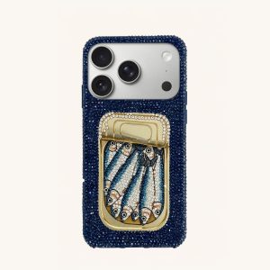Sardine Tin Artificial Crystal Phone Case - Blue