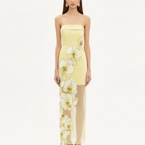 Orchid Embroidered Dress - Yellow