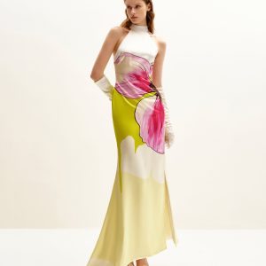 Olivia Floral Halter Gown - Multicolor