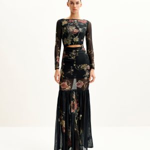 Alicia Printed Mesh Dress - Multicolor