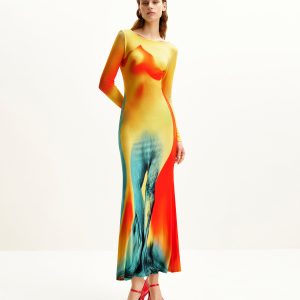 Lily Illusion Print Dress - Multicolor
