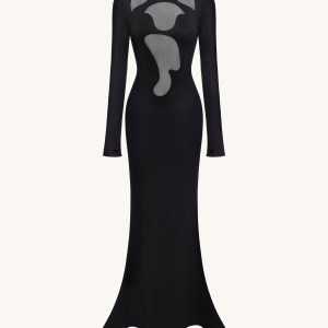 Ava Cutout Bodycon Gown - Black