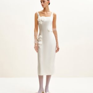 Garden Grace Sheath Dress - White