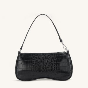 Eva Shoulder Handbag - Black Croc