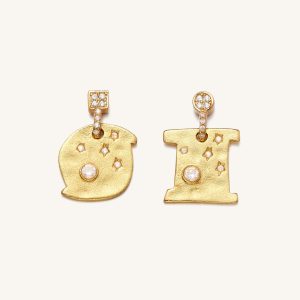 Cosmos Earrings - 18ct Gold Plated & White Zircon