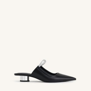 Helena Pierced Mules - Black