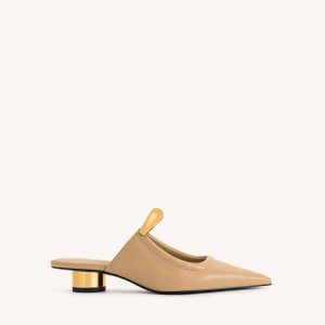 Helena Pierced Mules - Khaki