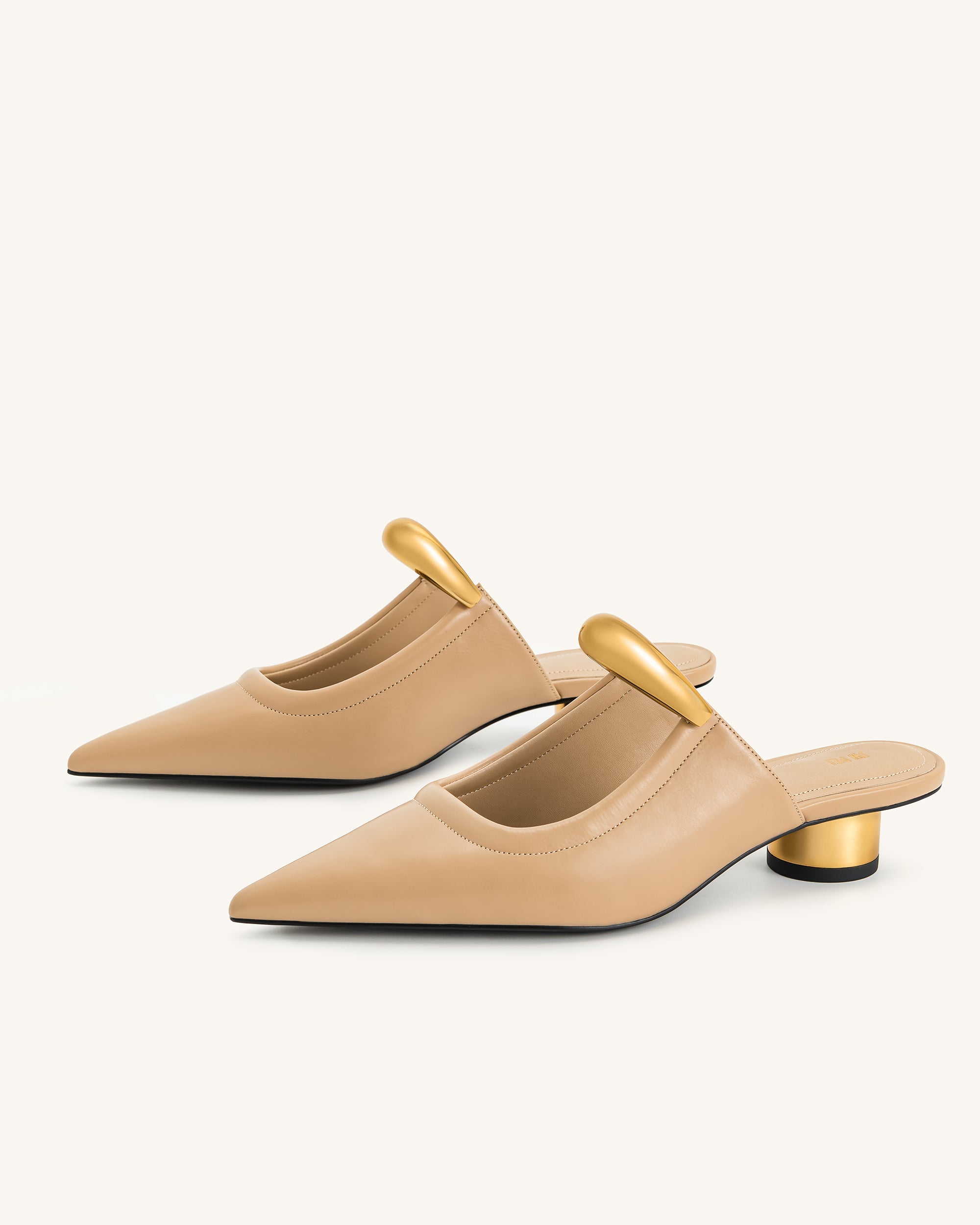 Helena Pierced Mules - Khaki - Image 4