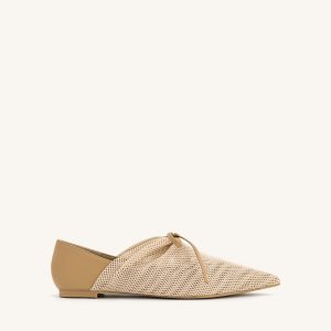 Reilly Fishnet Ballerina Flats - Apricot