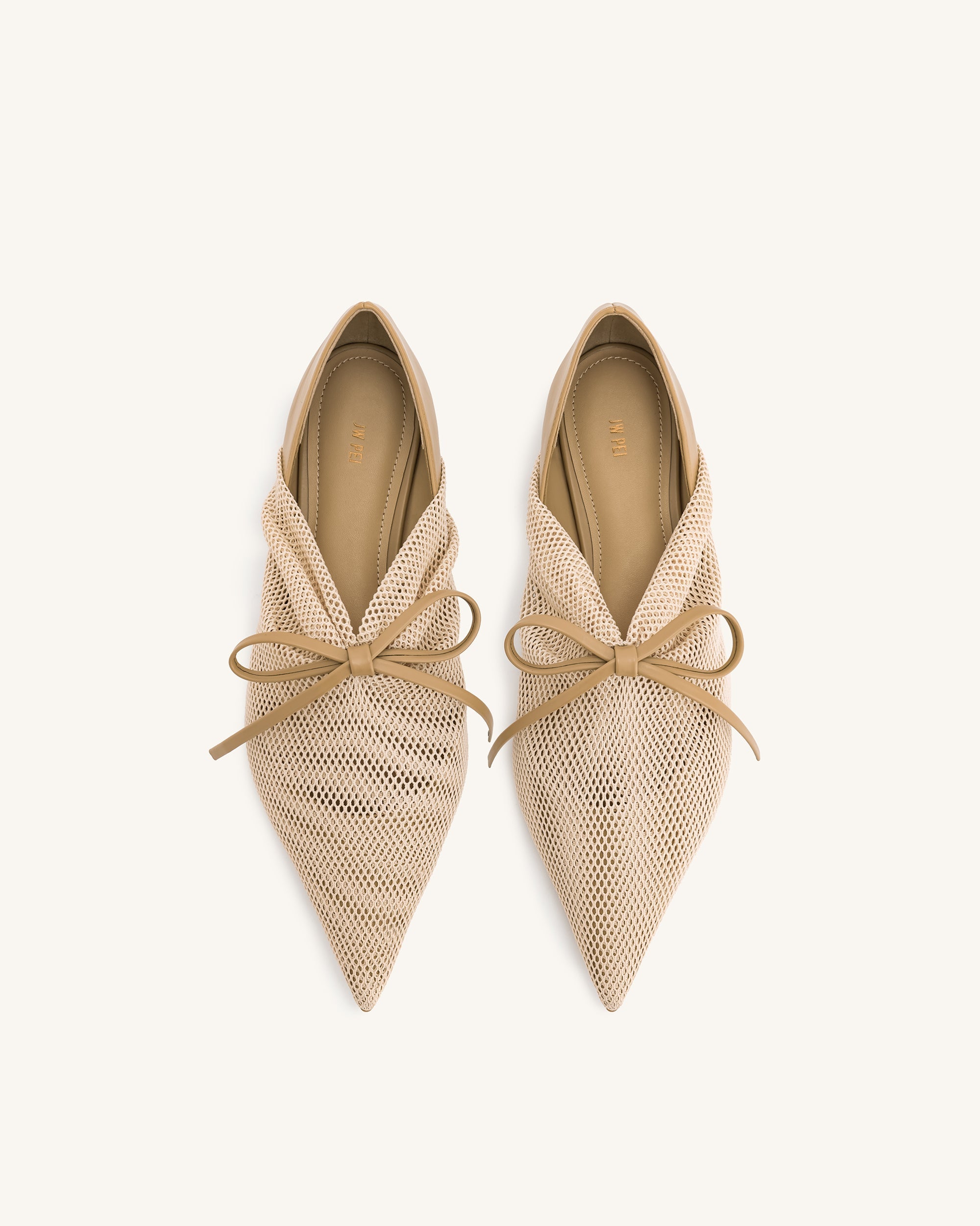 Reilly Fishnet Ballerina Flats - Apricot - Image 3