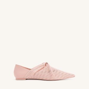 Reilly Fishnet Ballerina Flats - Pink Beige