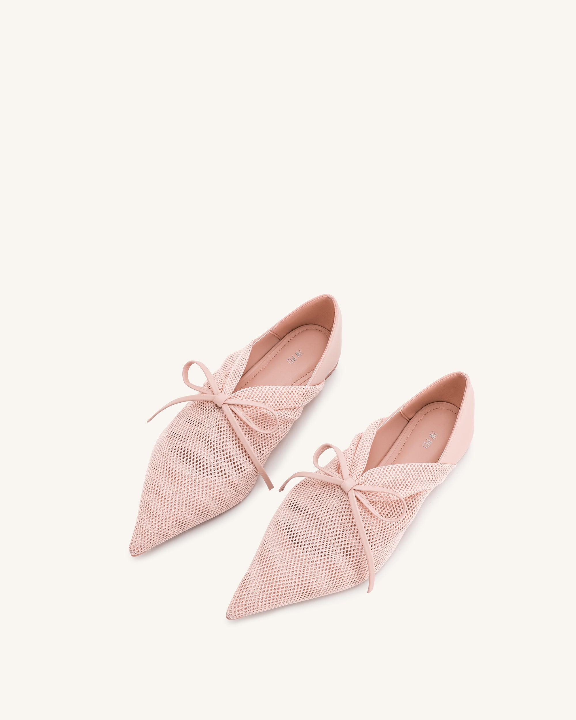 Reilly Fishnet Ballerina Flats - Pink Beige - Image 4