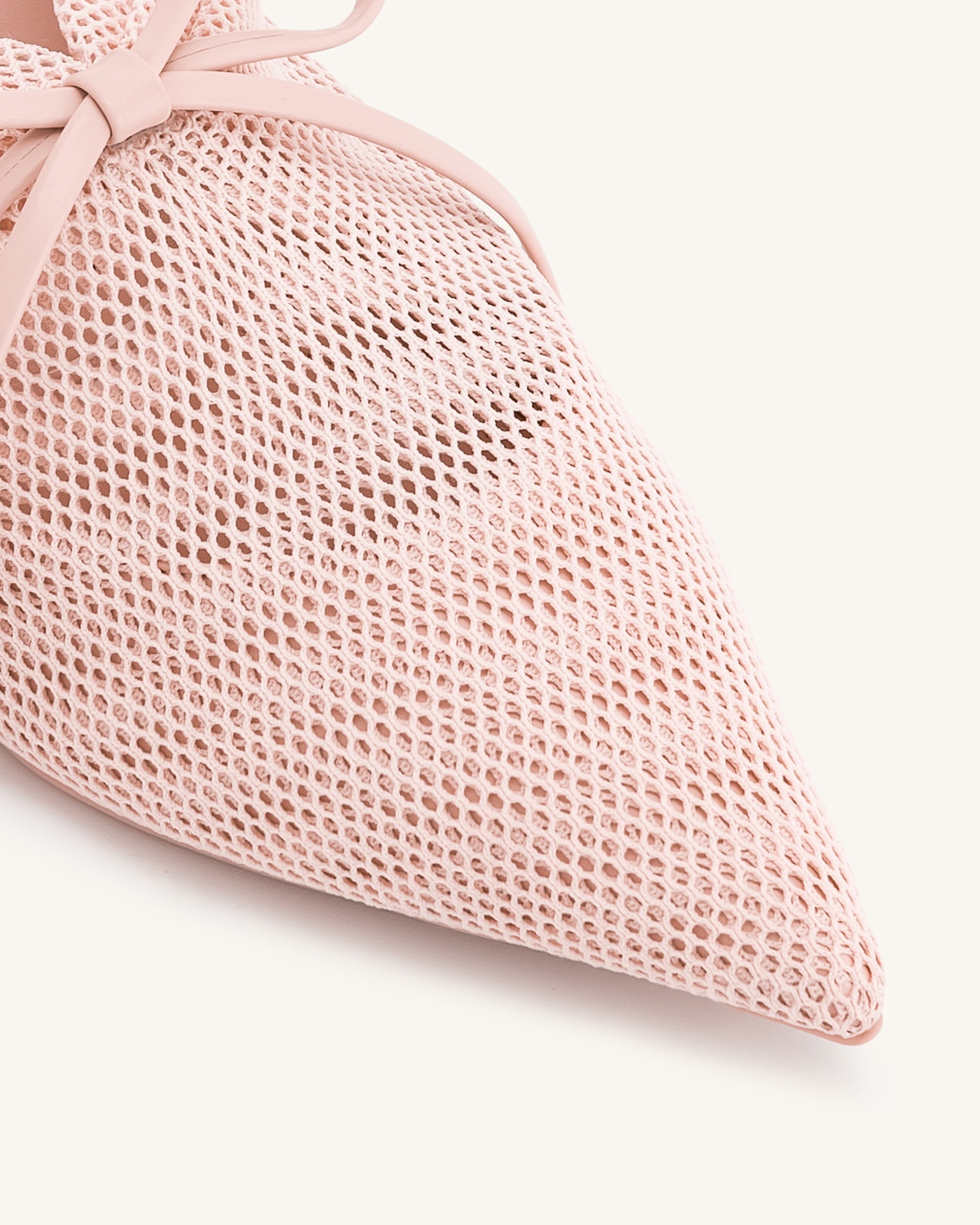 Reilly Fishnet Ballerina Flats - Pink Beige - Image 5