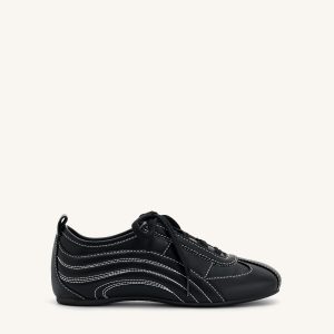Ferne Streamlined Lustrous Sneakers  - Black