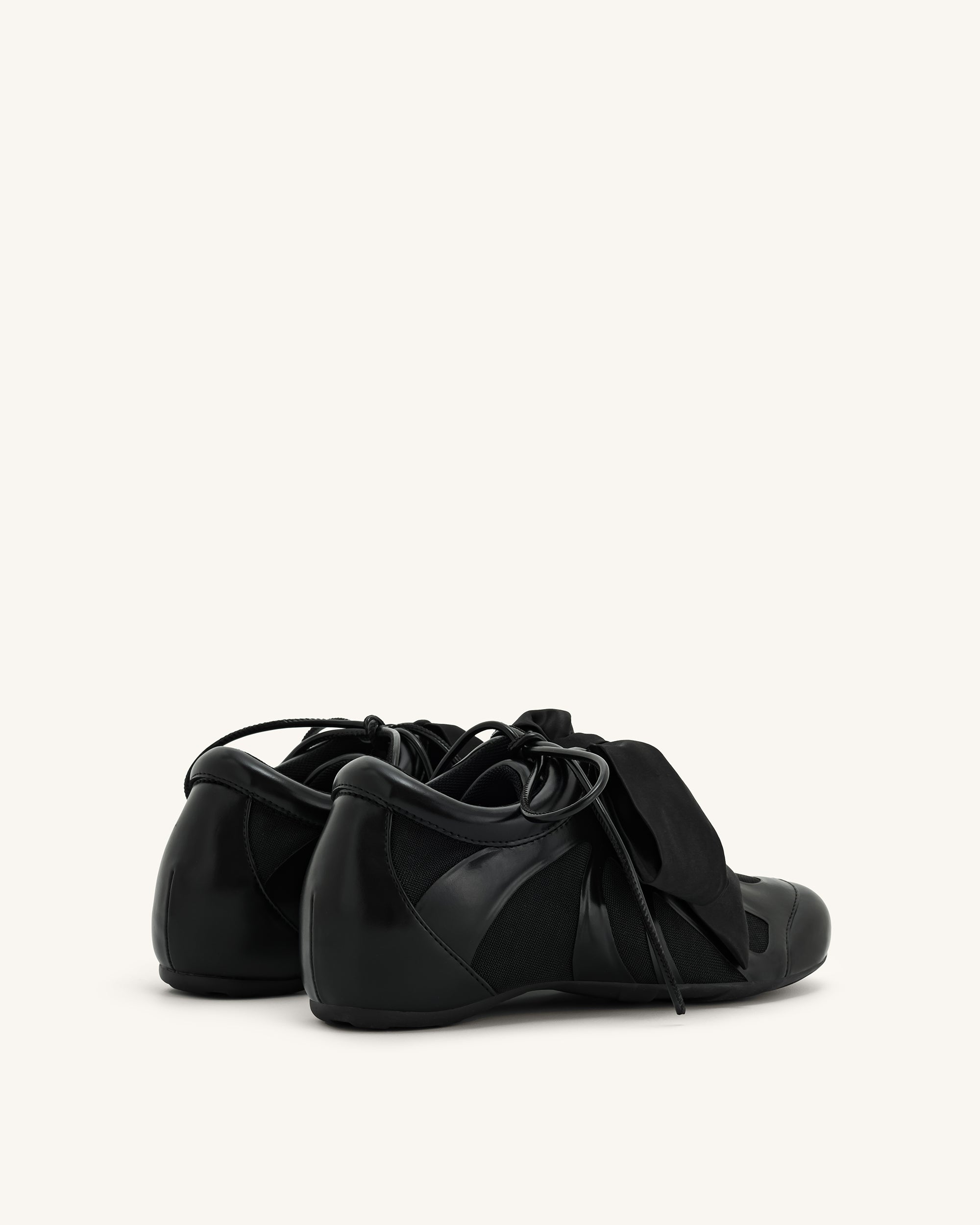 Rosie Bow Tie Low Top Sneakers - Black - Image 4