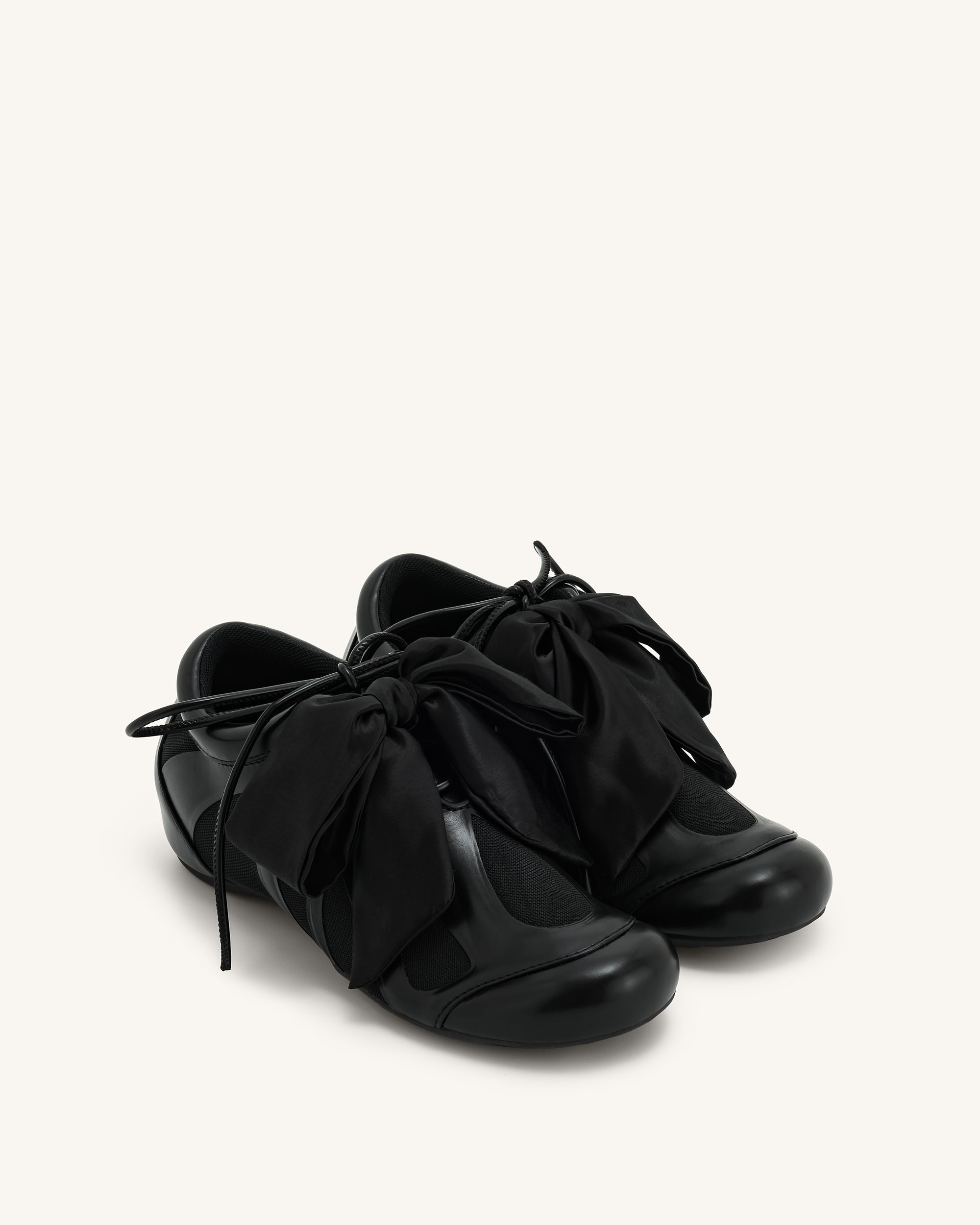 Rosie Bow Tie Low Top Sneakers - Black - Image 3