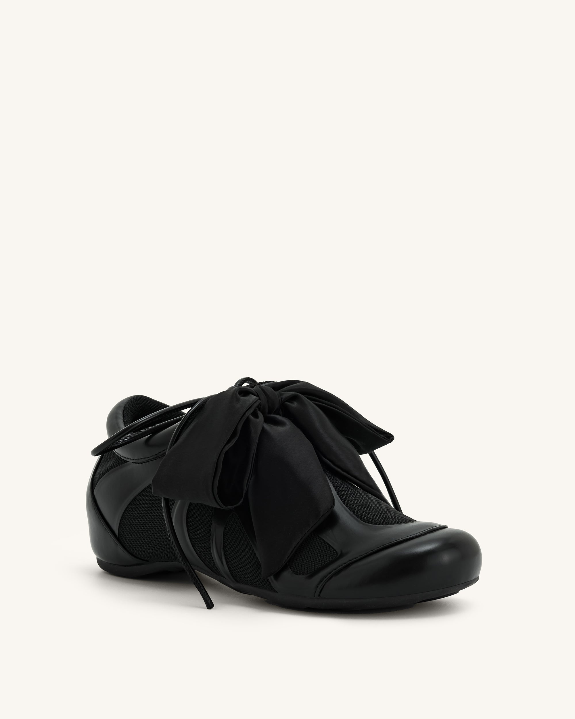 Rosie Bow Tie Low Top Sneakers - Black - Image 5