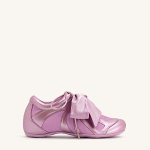 Rosie Metallic Bow Tie Low Top Sneakers - Pink