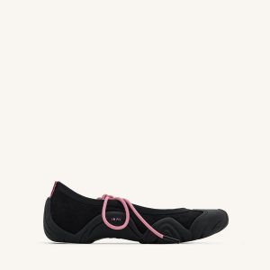 Caitlin Lace-up Ballerina Sneakers  - Black