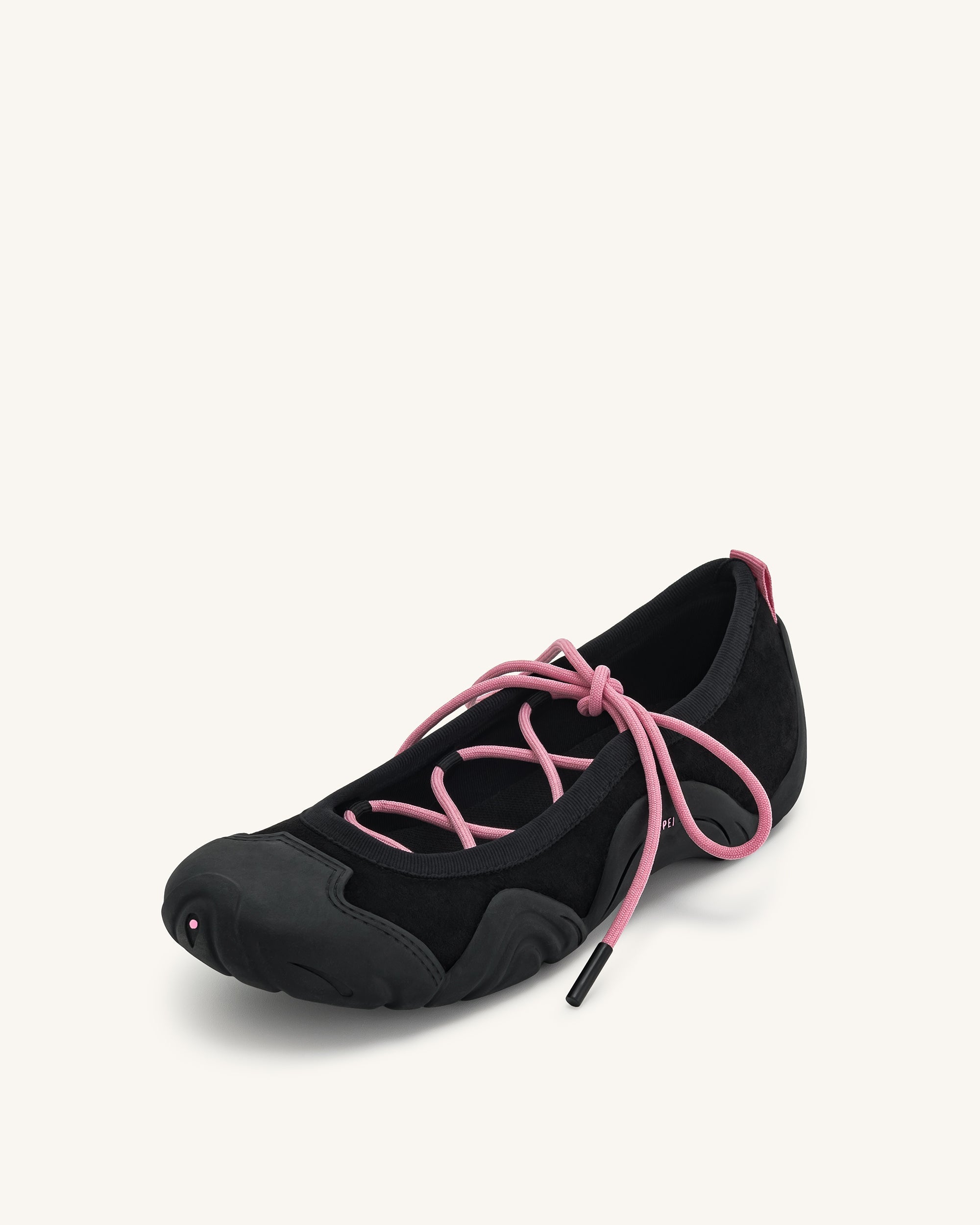 Caitlin Lace-up Ballerina Sneakers - Black - Image 5