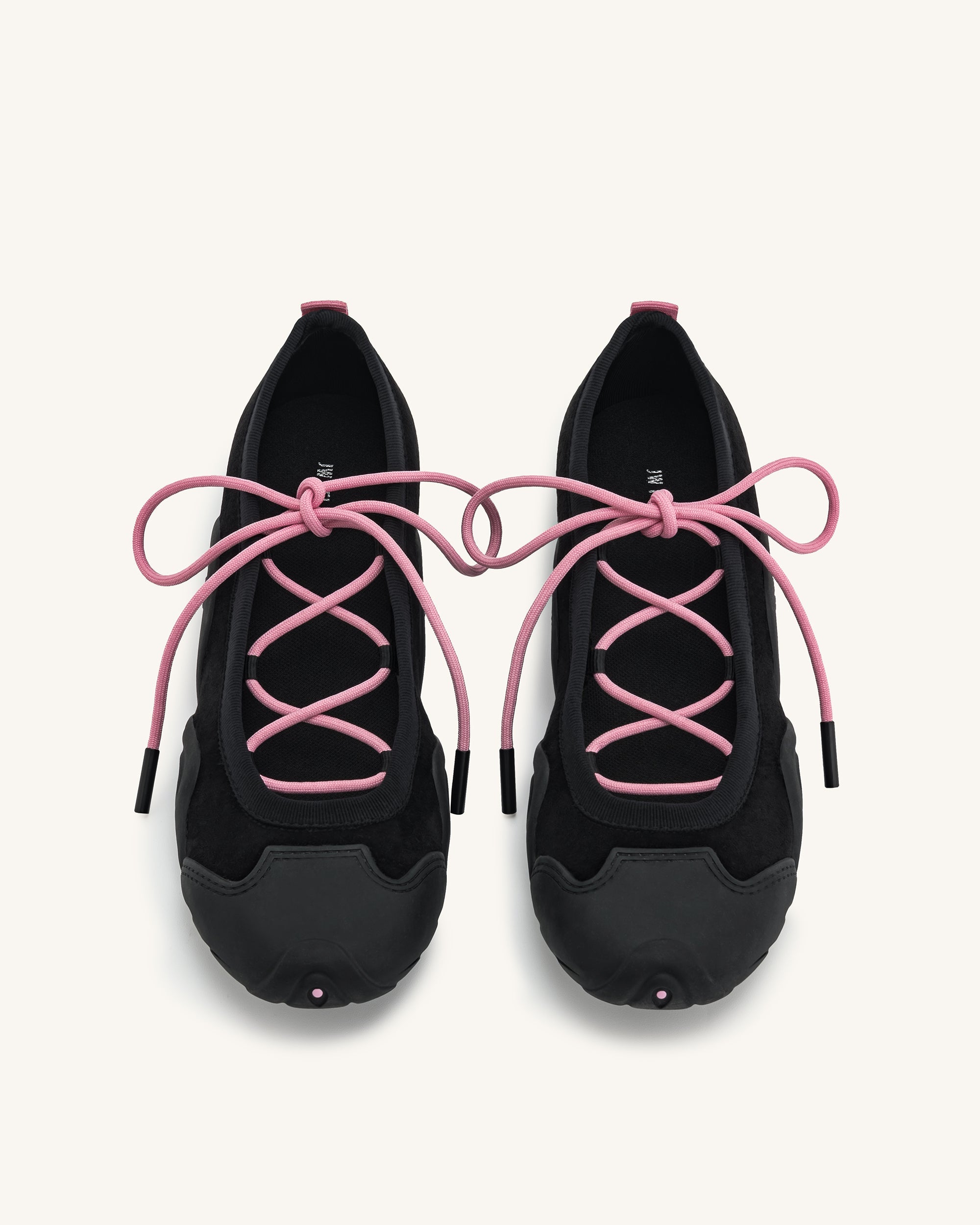 Caitlin Lace-up Ballerina Sneakers - Black - Image 3