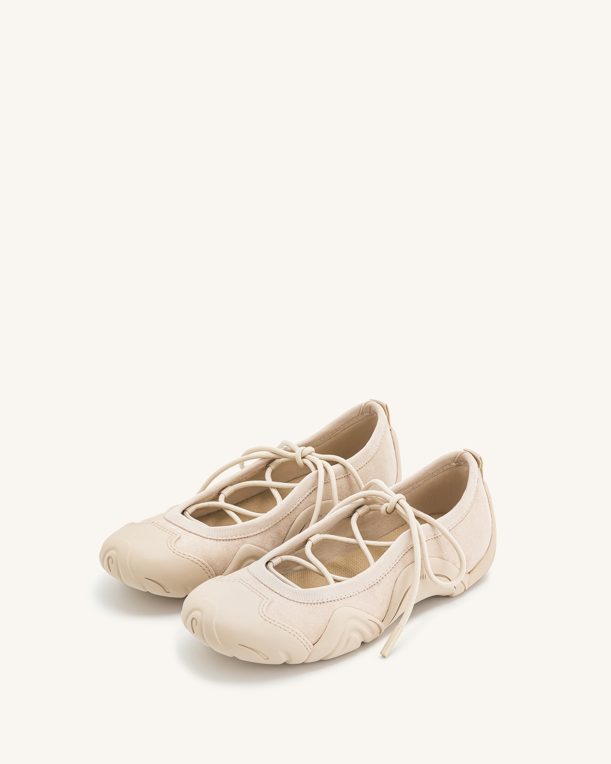 Caitlin Lace-up Ballerina Sneakers - Beige - Image 3