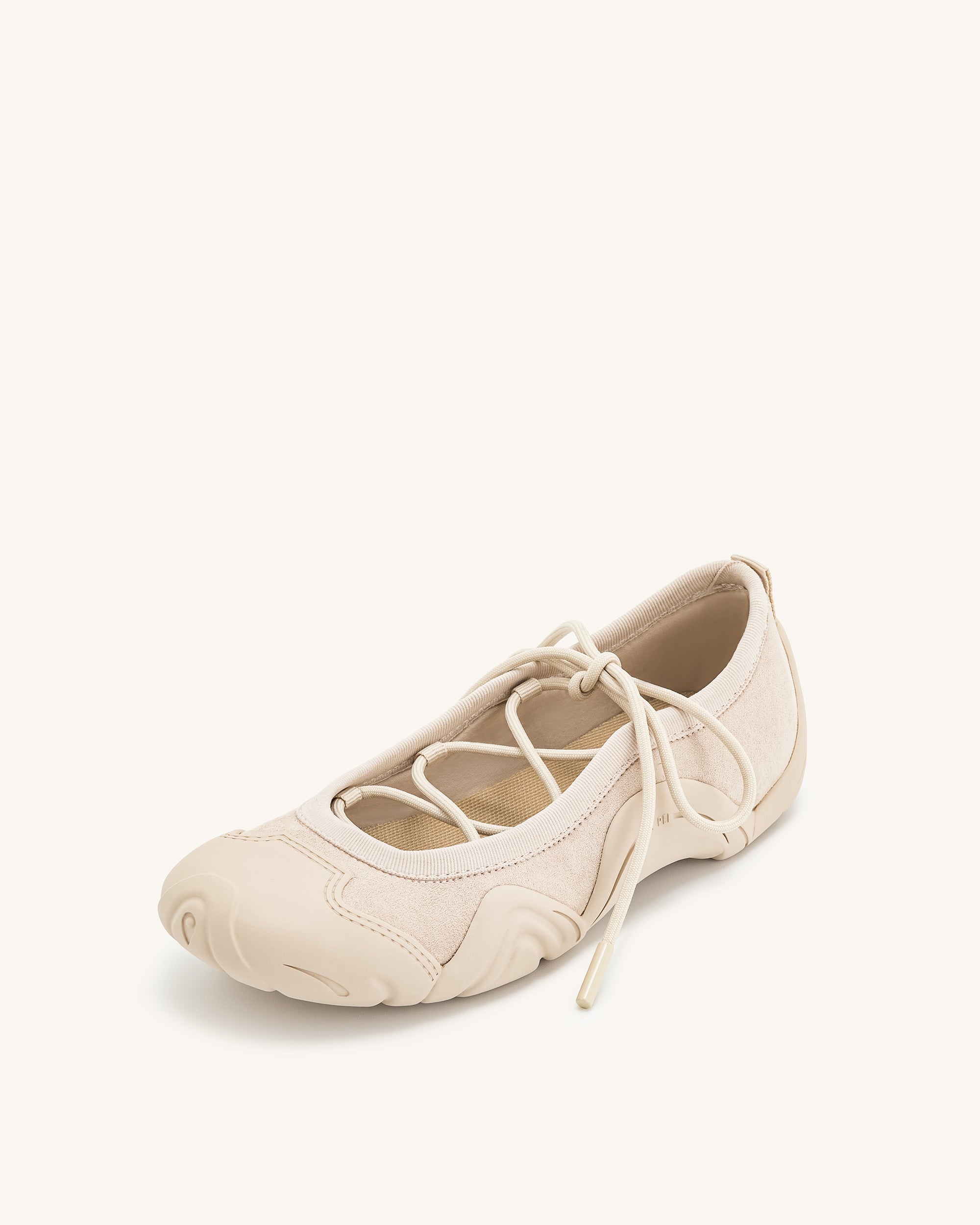 Caitlin Lace-up Ballerina Sneakers - Beige - Image 6