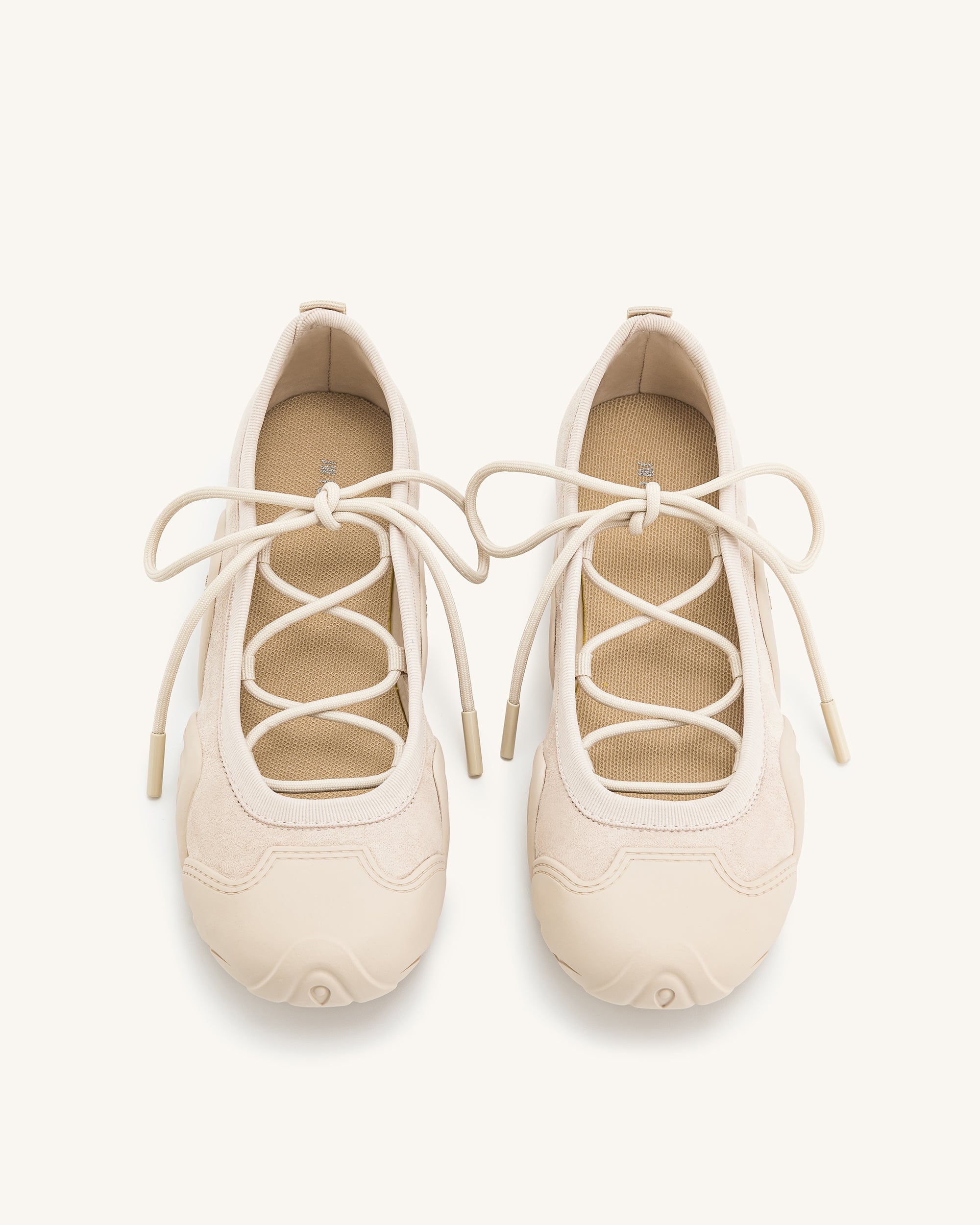 Caitlin Lace-up Ballerina Sneakers - Beige - Image 4