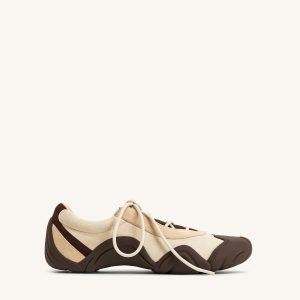 Caitlin Lace-up Ballerina Sneakers - Light Brown