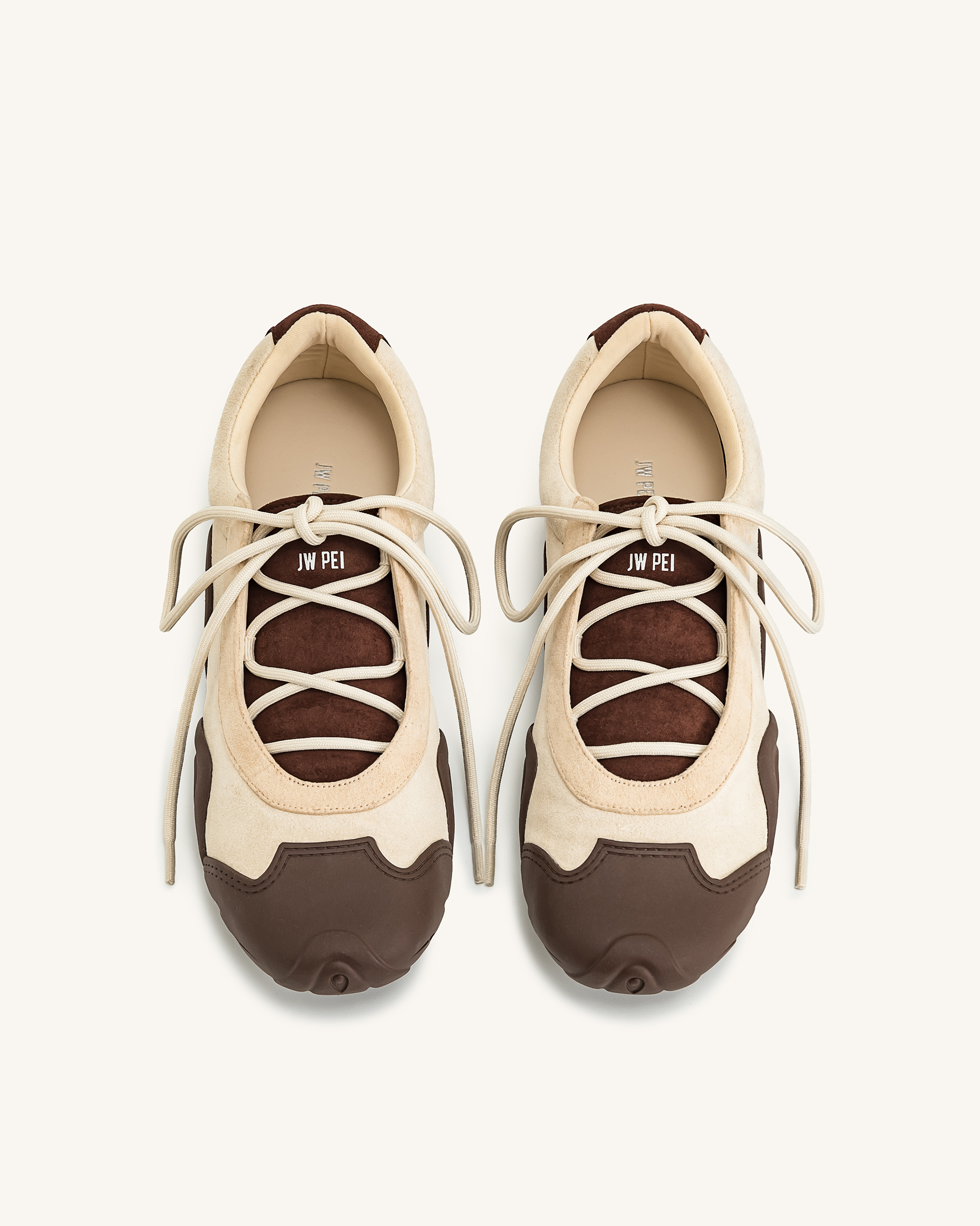 Caitlin Lace-up Ballerina Sneakers - Light Brown - Image 3