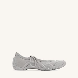 Caitlin Lace-up Ballerina Sneakers  - Grey