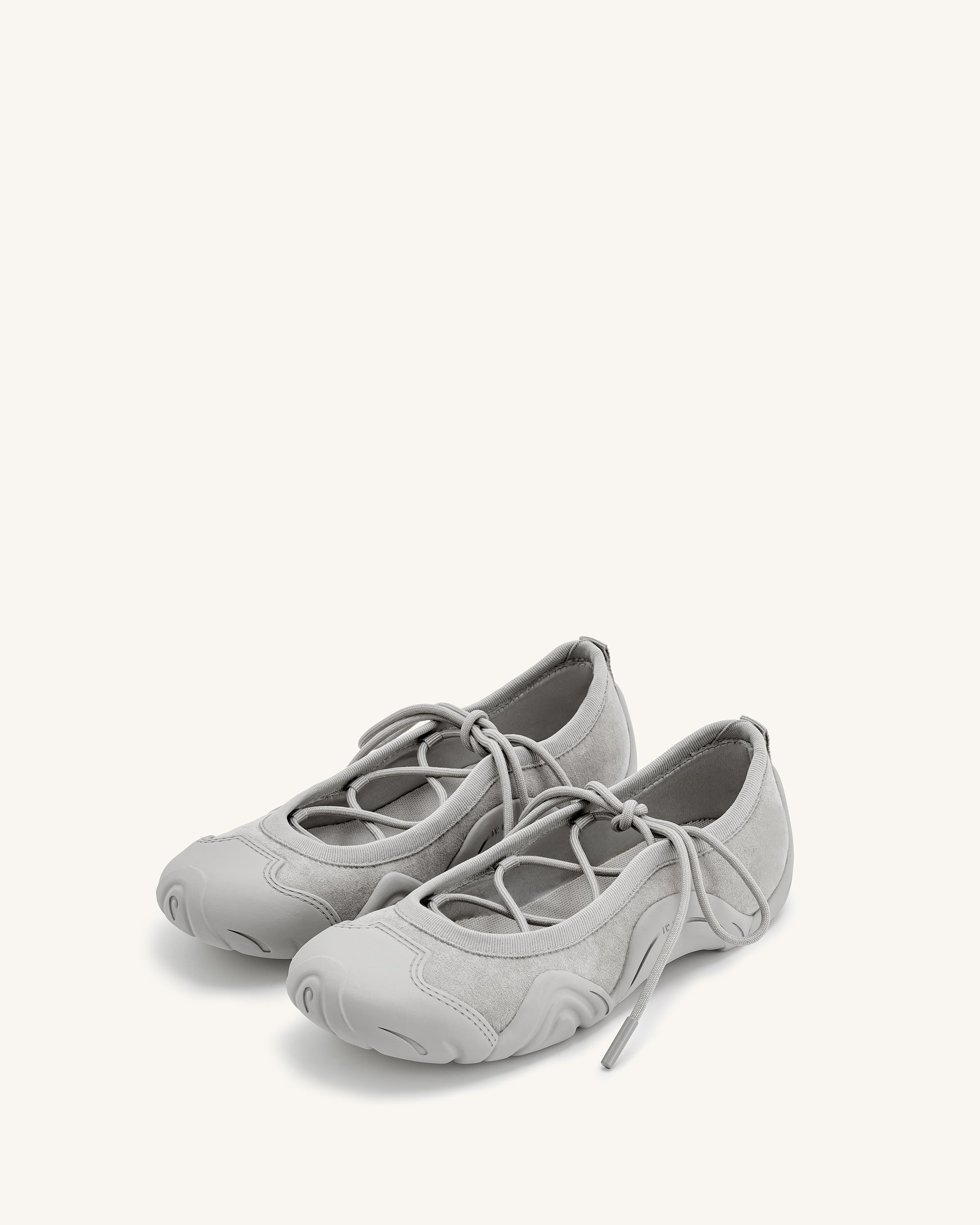 Caitlin Lace-up Ballerina Sneakers - Grey - Image 2
