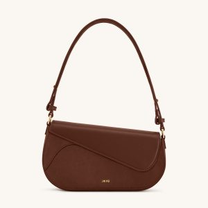 Addisyn Faux Suede Panel Shoulder Bag - Mocha Brown