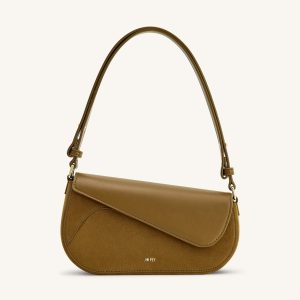 Addisyn Faux Suede Panel Shoulder Bag - Olive