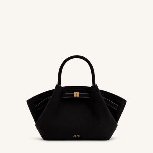 Hana Mini Faux Suede Tote Bag - Black
