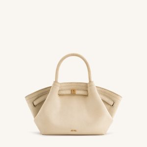 Hana Mini Faux Suede Tote Bag - Off White