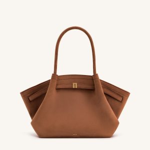 Hana Medium Faux Suede Tote Bag - Brown