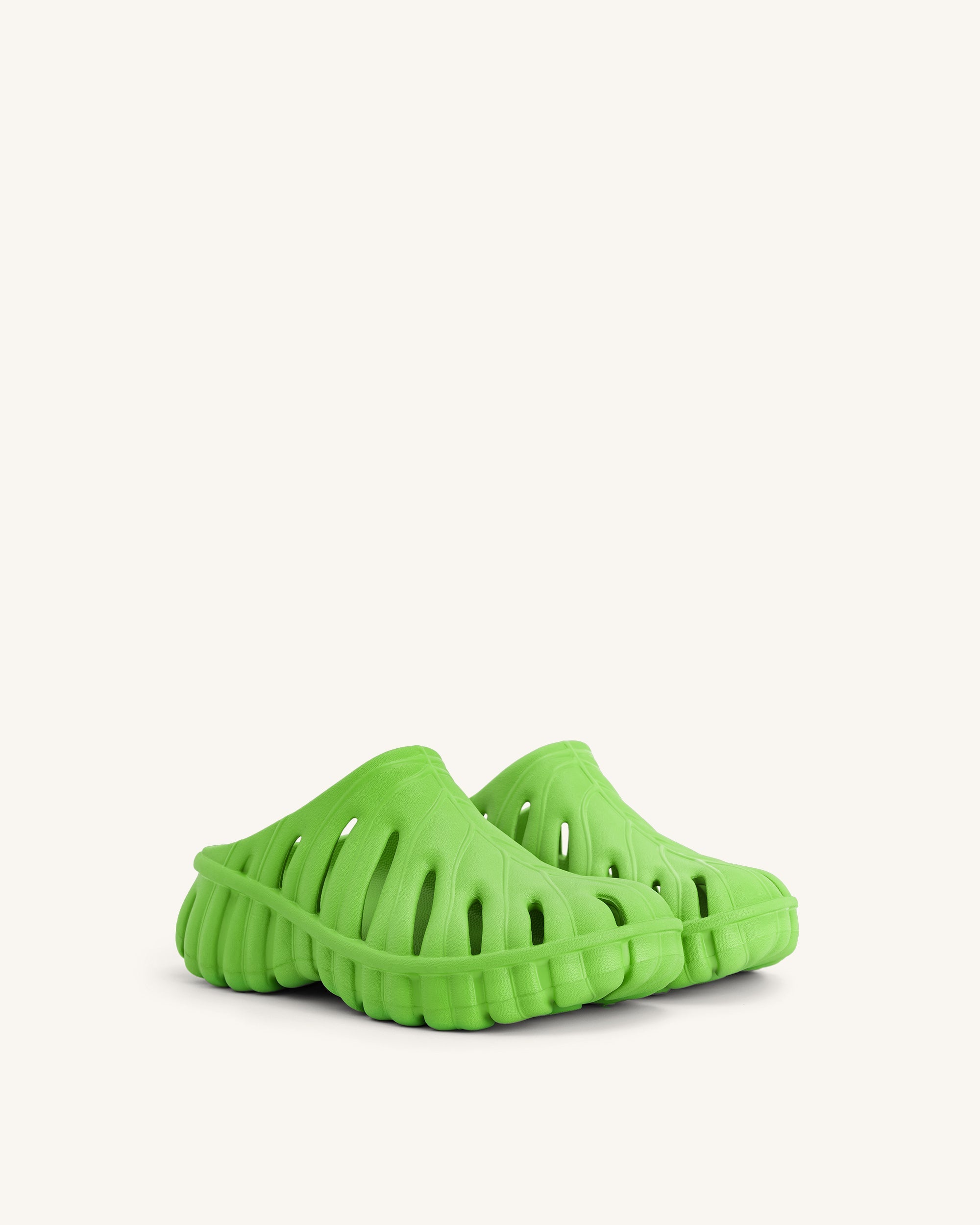 Tara Leaf Platform Clog - Neon Green - Image 2