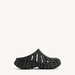 Tara Leaf Platform Clog - Black