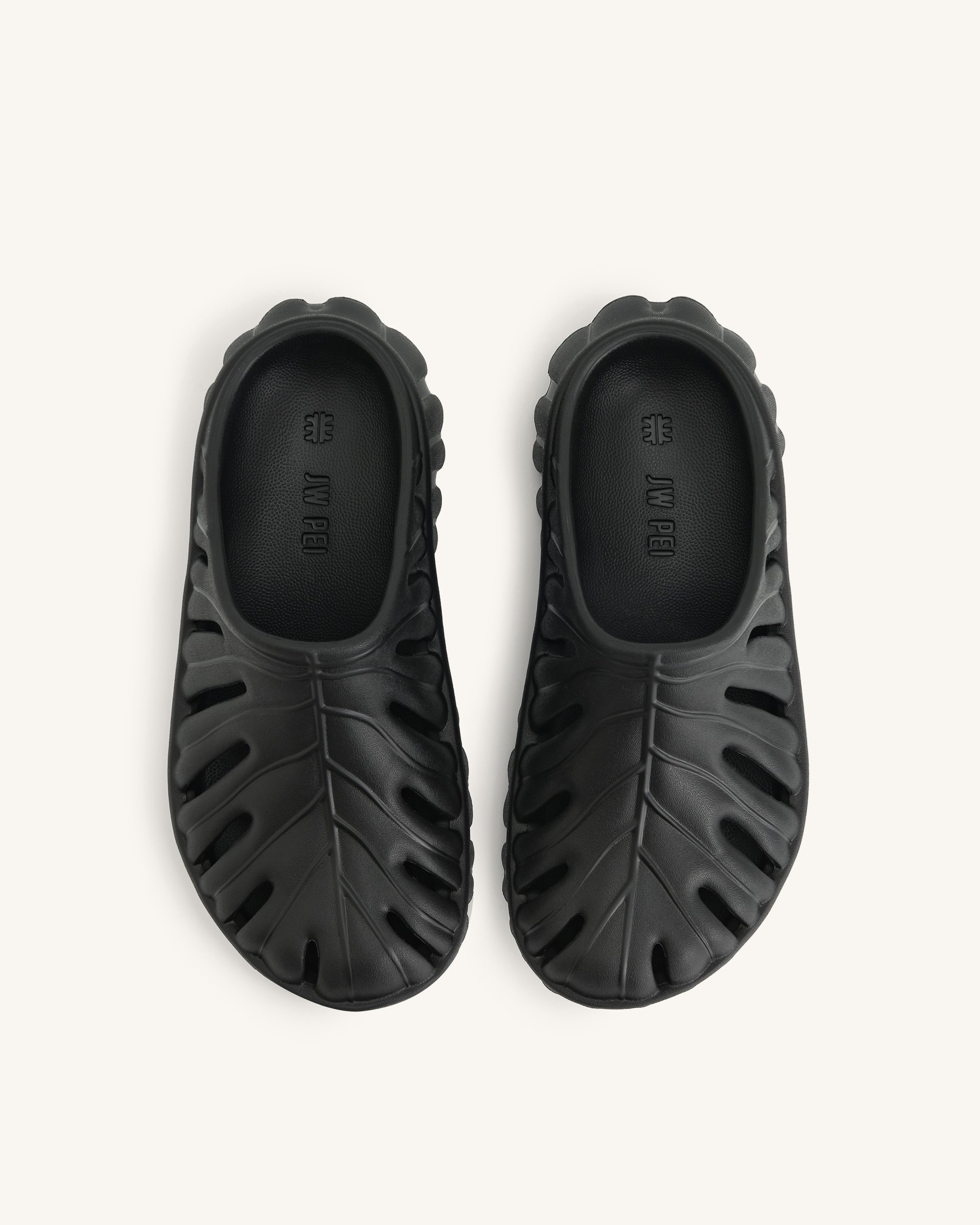 Tara Leaf Platform Clog - Black - Image 3