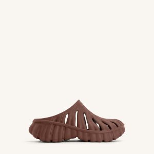 Tara Leaf Platform Clog - Brown