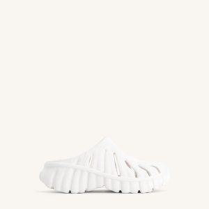 Tara Leaf Platform Clog - White