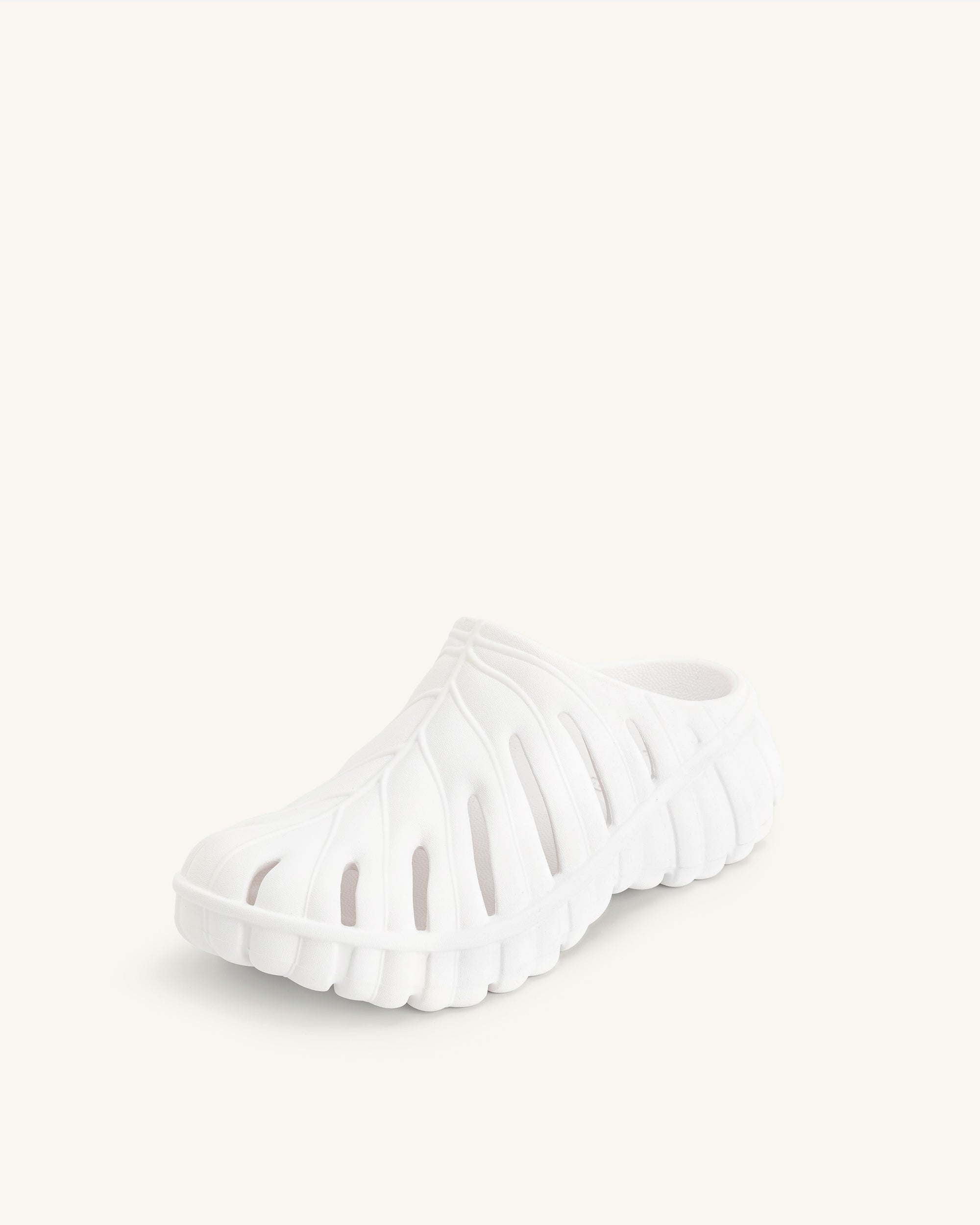 Tara Leaf Platform Clog - White - Image 4