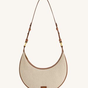 Carly Canvas Saddle Bag - Beige