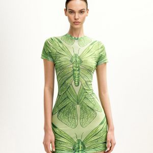 Dragonfly Shell Mini Dress - Green