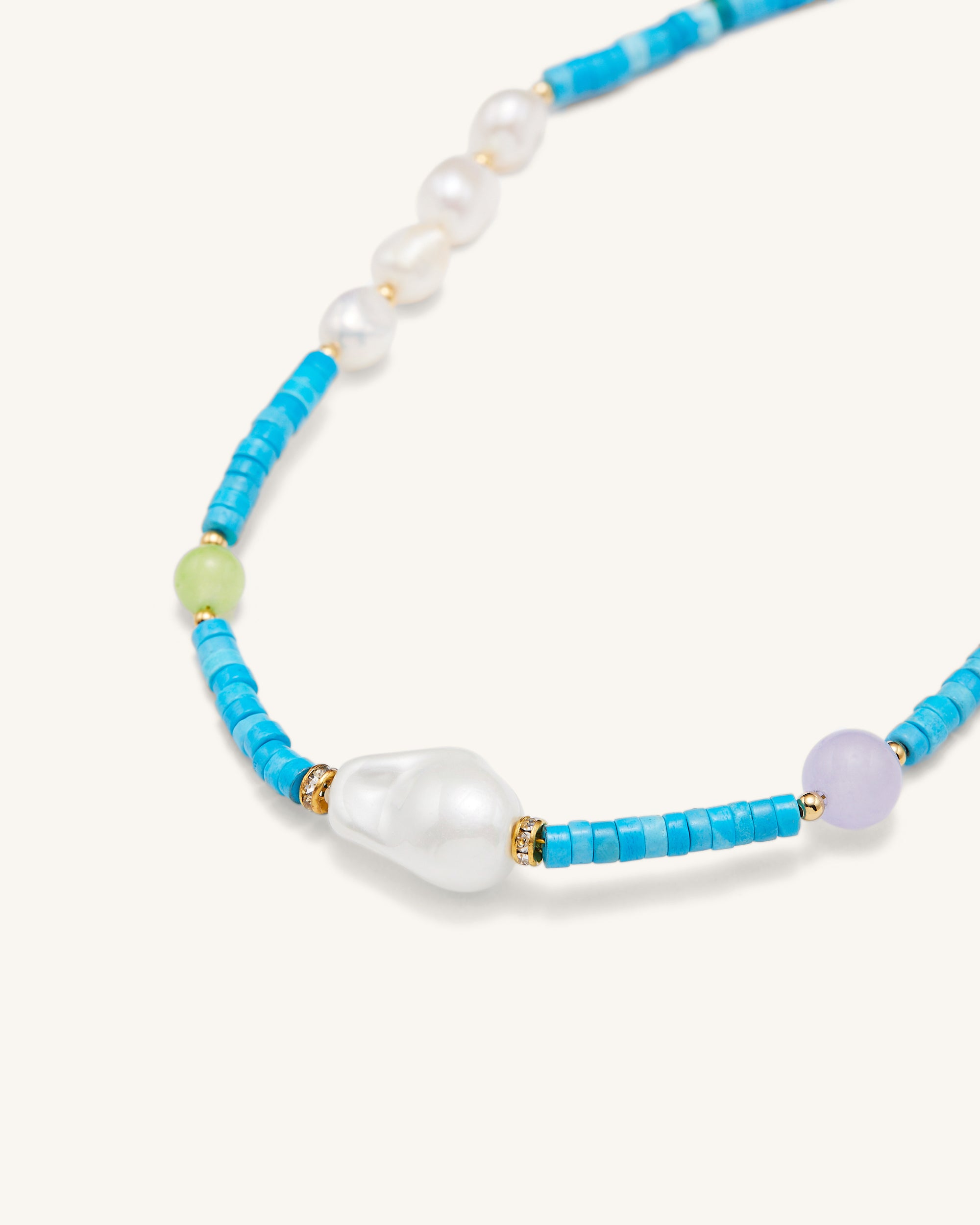 Turquoise Multi Beaded Necklace - Image 2