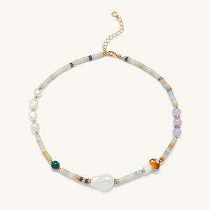 Amazonite Multi Beaded Mushroom Necklace