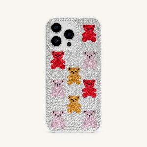 Bear Bling Phone Case - Multicolor White