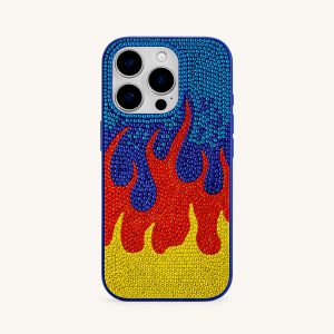 Flame Pattern Phone Case - Multicolor Blue