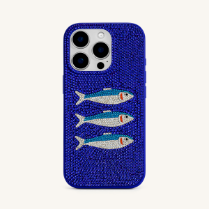 Fish Pattern Phone Case - Blue/White